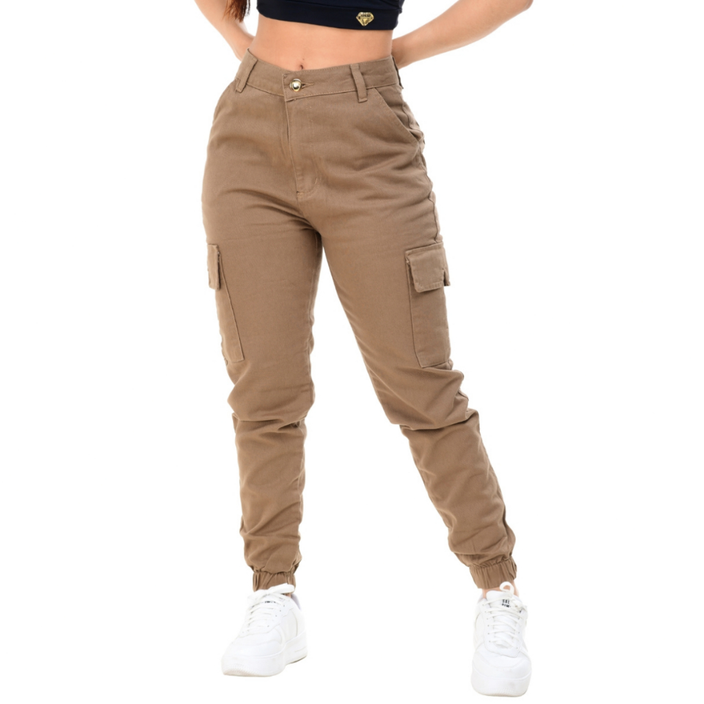 Calça Feminina Jogger com Bolsos nas Laterais