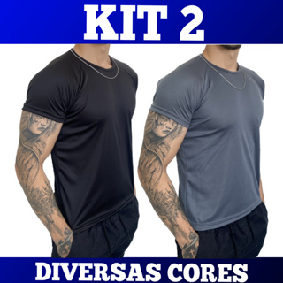 Kit 2 Camisetas Dry Fit Masculina p/ Treino Camisa Academia em Promoção na  Americanas