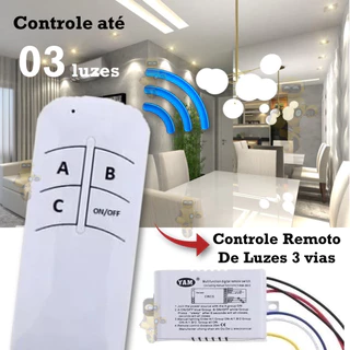 Controle Remoto Interruptor Portátil 03 Vias Lâmpada - Luminaria - Wireless