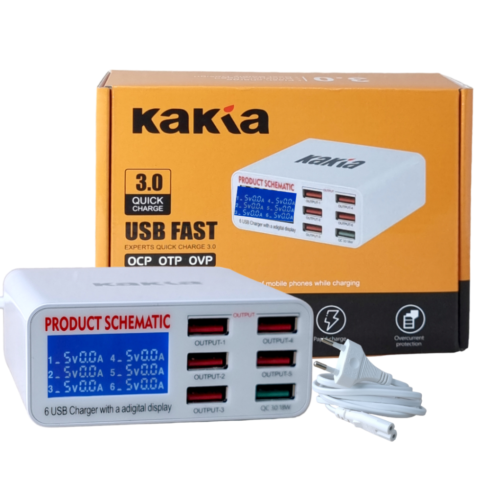 Carregador Usb Fast Inteligente Rapido 6 Portas Inteligente Bancada Assistencia Tecnica Eletronicos Multi Portas Carregador USB Medidor De Corrente E Tensão