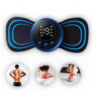 Mini Massageador Elétrico Portátil Cervical EMS Alivia Dores Corpo Pescoço