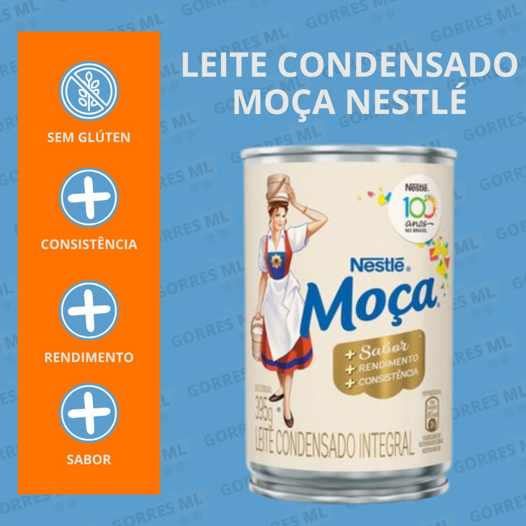 Leite Condensado Integral Moça Nestlé Lata 395g Shopee Brasil