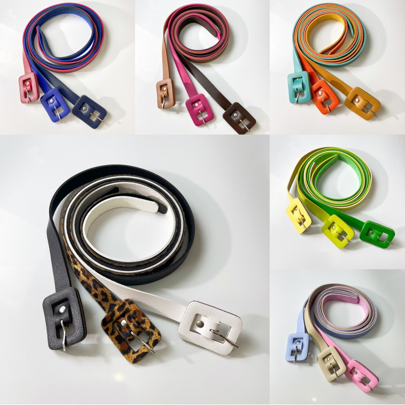 kit 3 peças cinto feminino fivela quadrado