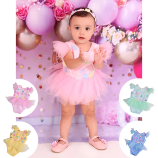 Romper Jardim encantado + Faixinha de cabelo - jardim vestido infantil