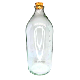 02 Garrafa De Vidro(vazia) para Luz de Fada -1000ml C/ Rolha