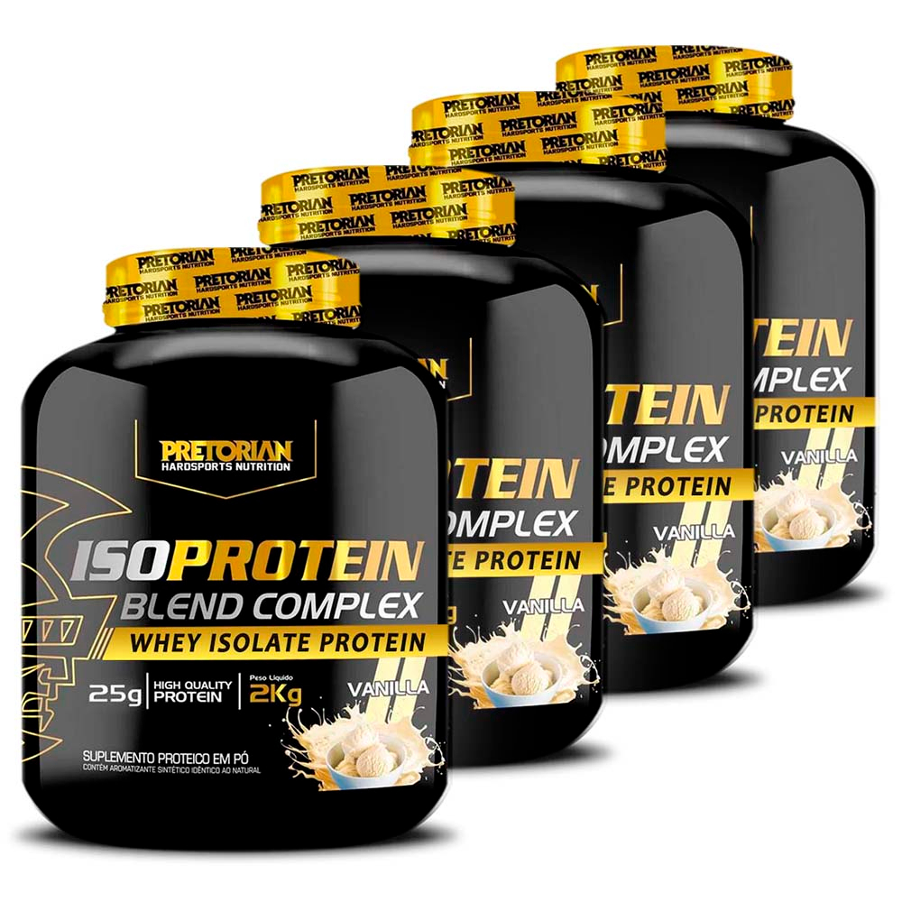 Kit 4x Whey Protein Isolado Iso Blend Complex 2Kg – Pretorian