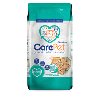 Granulado Higiênico Carepet De Madeira Para Gatos 2,5Kg