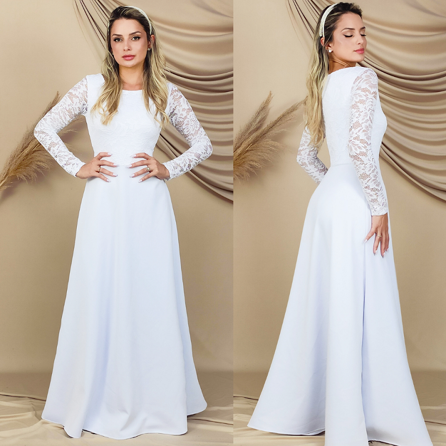 Fotos de vestidos de noiva simples para 2024 casamento civil