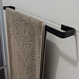 Porta Toalha Para Banheiro Parede Preto Fosco Supremo