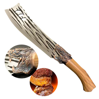 Faca Rústica Cabo Personalizado Dragão Cozinha Churrasco Cutelaria