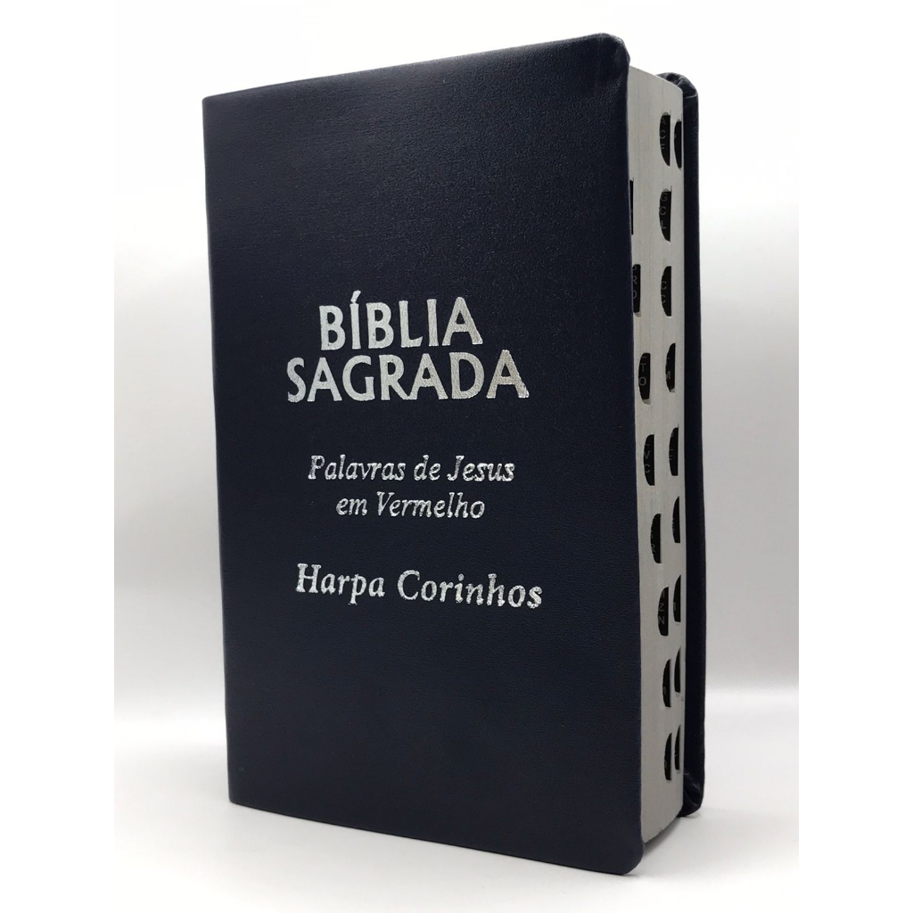 Bíblia Sagrada Tamanho Médio 12,5x19 cm Com Harpa Palavras de Jesus em Vermelho Capa azul