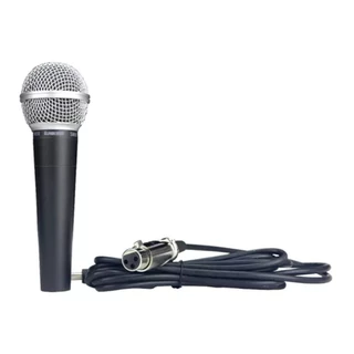 Microfone Profissional Sm58 Com Cabo 5 Metros Chave Liga E Desliga Alta Sensibilidade Envio Imediato