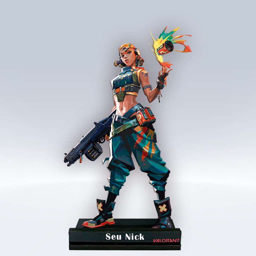 Personagem Raze Valorant com ou sem nick MDF 22cm | Shopee Brasil