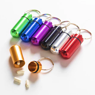 Chaveiro Porta Comprimidos A Prova D'água Pill Box/Chaveiro/Pingente de Alumínio à Prova Água Porta Comprimidos em Oferta na Shopee