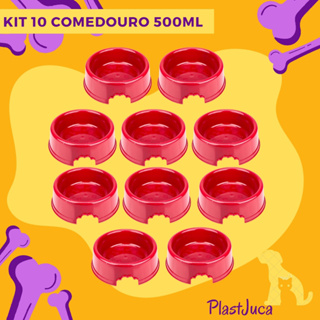 Kit 10 Comedouros Grande 500ml Pet Cachorro Gato Pote de Ração