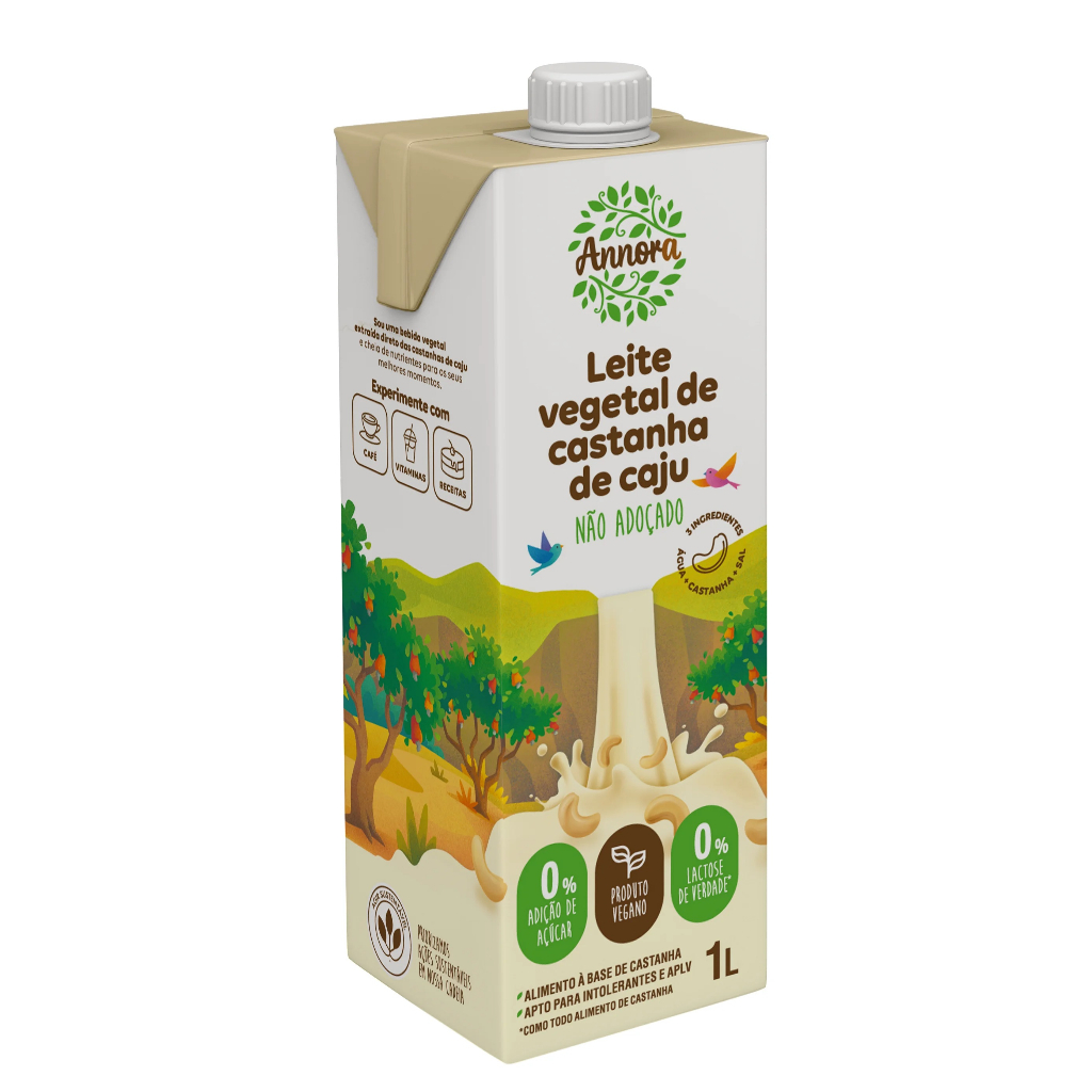 Leite Vegetal de Castanha de Caju sem Açúcar 1 litro - Annora | Shopee ...