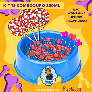 Kit 15 Comedouros Pote de Ração e Água Pequeno Para Cachorro e Gato 250ml