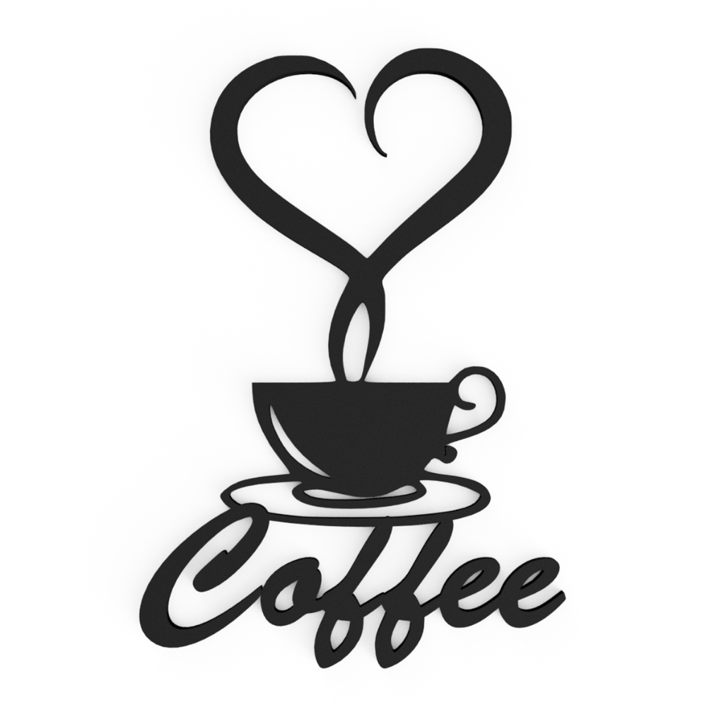 Placa Coffee Inglês Cantinho Do Café Em Mdf Modelo Coração