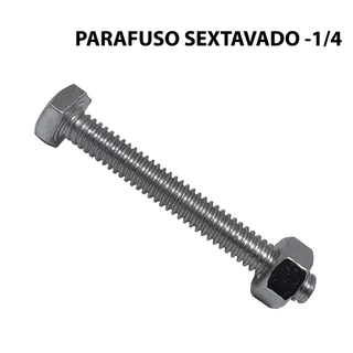 PARAFUSO SEXTAVADO ZINCADO 1/4X + PORCA - 50 UNIDADES
