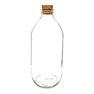 02 Garrafa De Vidro(vazia) Coquinho-1000ml C/ Rolha