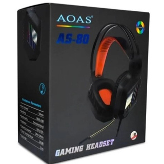 Fone De Ouvido Gamer (600327) Headset Com Led Gaming Pc Aoas As-80