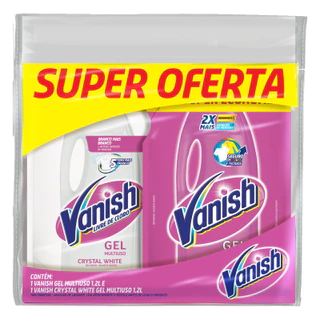 Vanish Tira Manchas Alvejante Seguro Kit para Roupas Brancas e Coloridas 1,2L