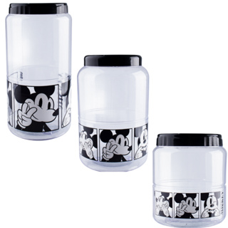 Pote Plástico PVC Redondo Paris Mickey Faces Com Tampa 2100ML / 1600ML / 1250ML