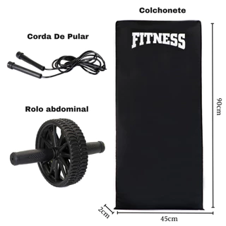 Colchonete De Academia/treino + Corda De Pular + Roda Abdominal