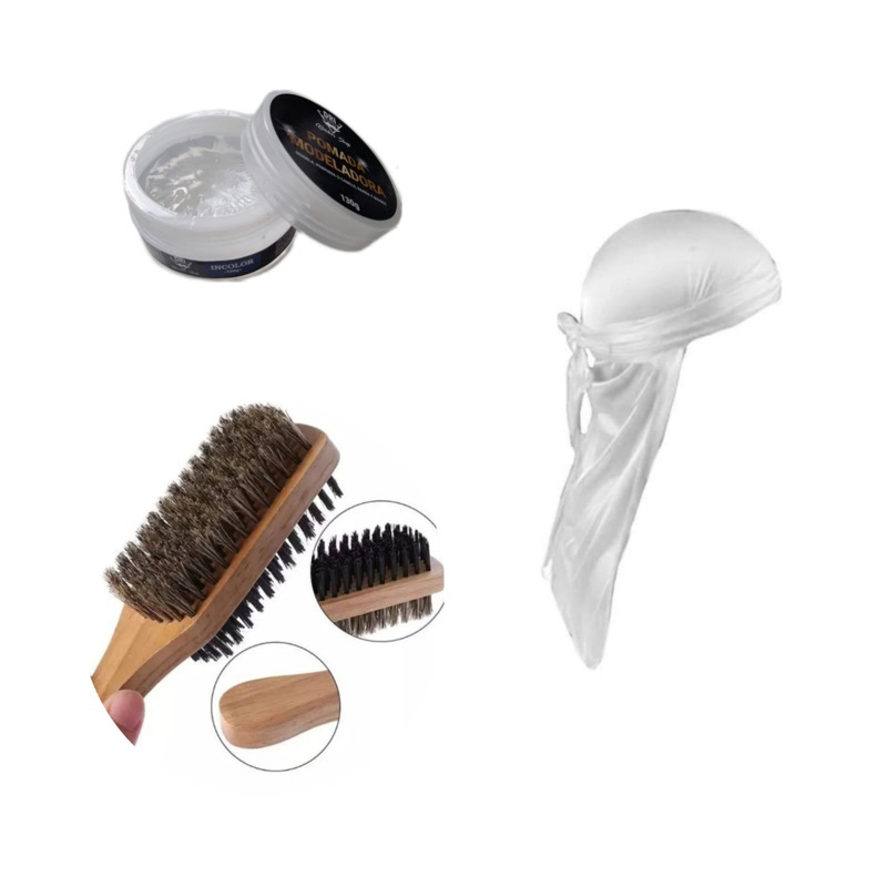 Kit waves durag pomada escova | Shopee Brasil