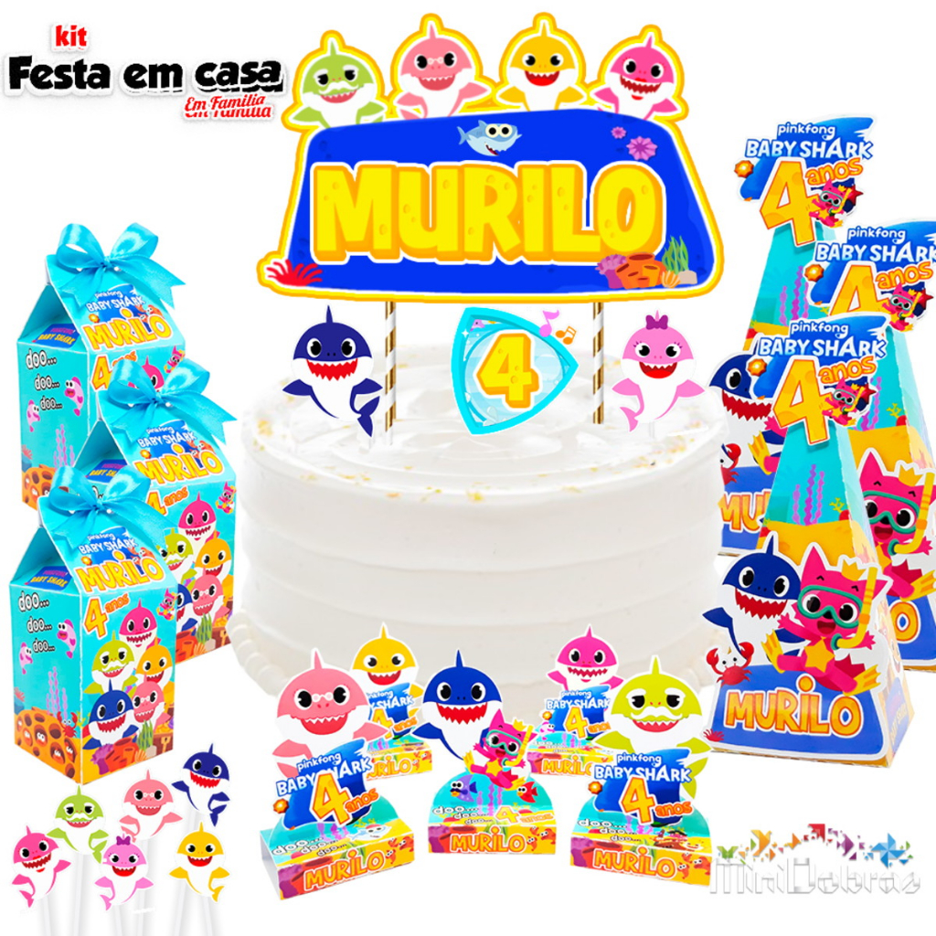 Kit Festa Baby Shark - 87 Itens | Shopee Brasil