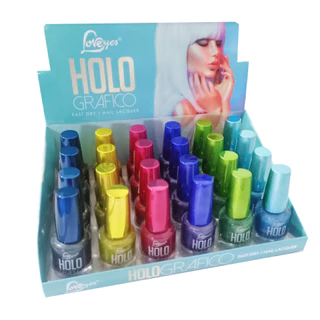 Kit 6 Esmaltes LoveYes Unha Holográfico brilho Glitter