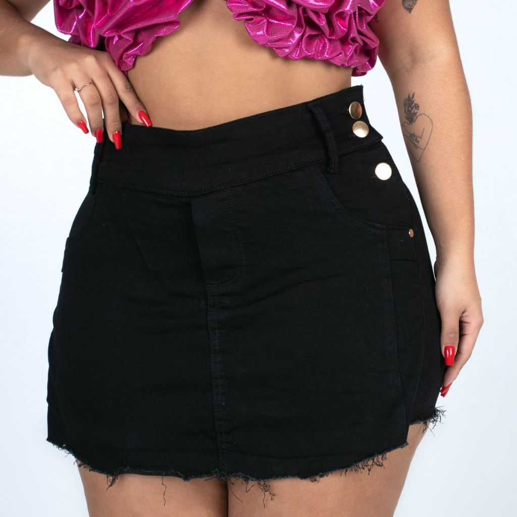 Shorts Saia Jeans feminina Normal e Plus Size C/ Lycra do 38 ao 54 Cos  Duplo. - Morena Bella Oficial - Short Saia Plus Size Feminino - Magazine  Luiza