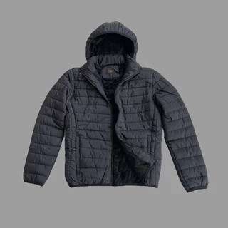 Jaqueta Peluciada Puffer Com Capuz Removível Masculina Forrada