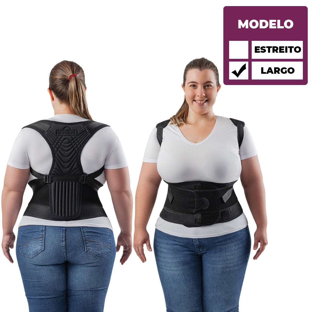 Corretor Postural Ergonômico Unissex Postural Support Reforçado Largo ...