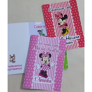 15 Livrinhos de Colorir Personalizado com Capa Brilhosa 10x14cm
