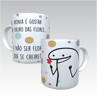 Caneca Flork Memes Engraçados - Ironia É Gostar Do Cheiro