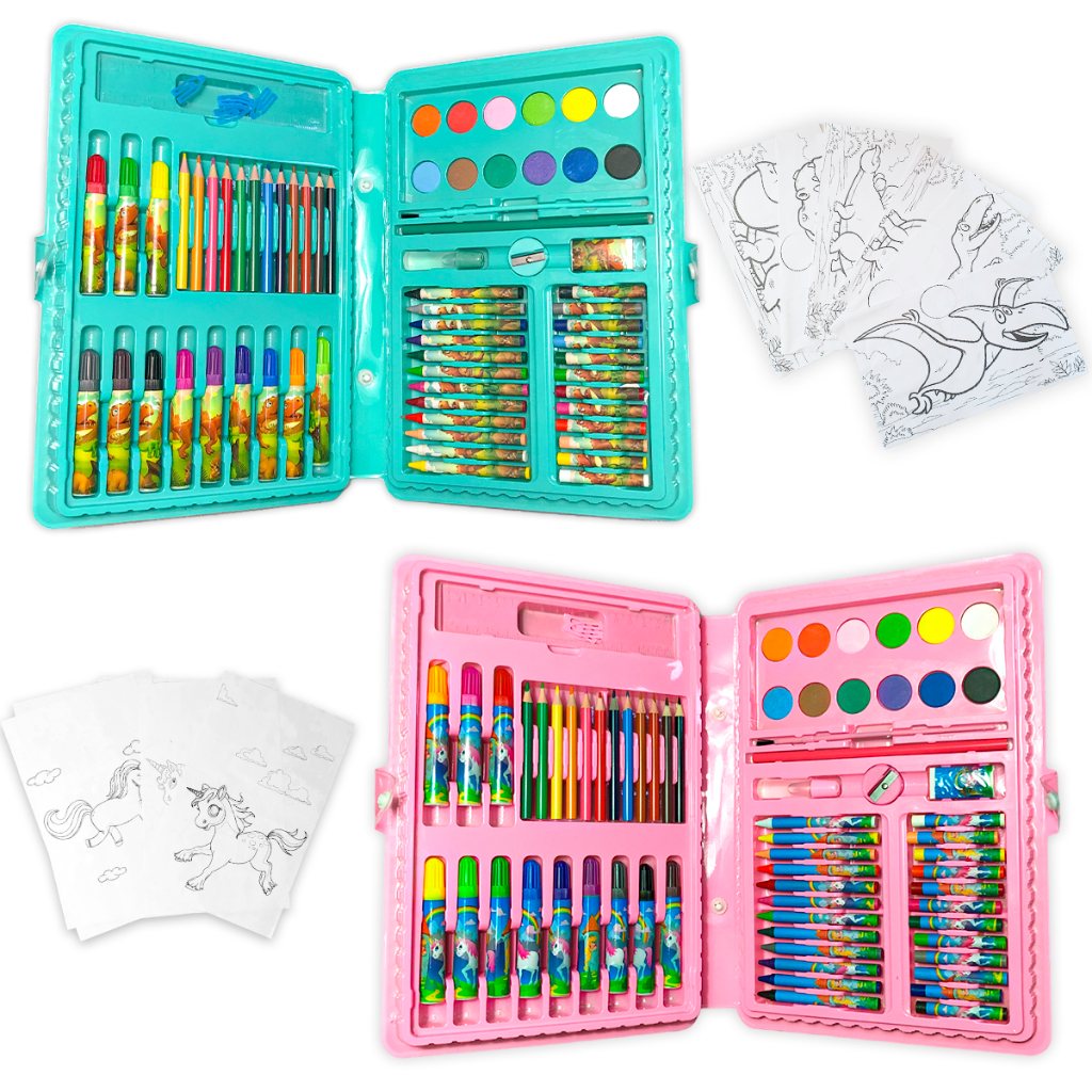 Kit Infantil Estojo de Colorir Ferramenta de Desenho Dinossauro ...