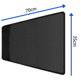 Mouse Pad Gamer Grande 70x35 Preto, Mapa Mundo Borda Costurada Base Antiderrapante