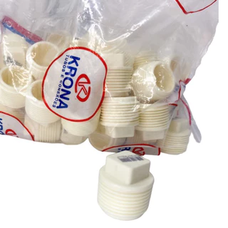 Kit 50 unidades tampão rosca bujão (plug roscavel)20mm 1/2 PVC Krona
