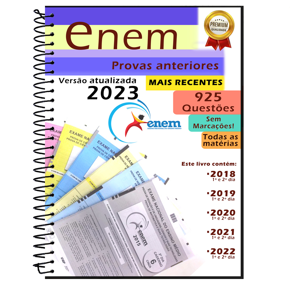 Enem 2023 Provas Anteriores Apostila 2018 Até 2022 Gabaritos Shopee Brasil 8516