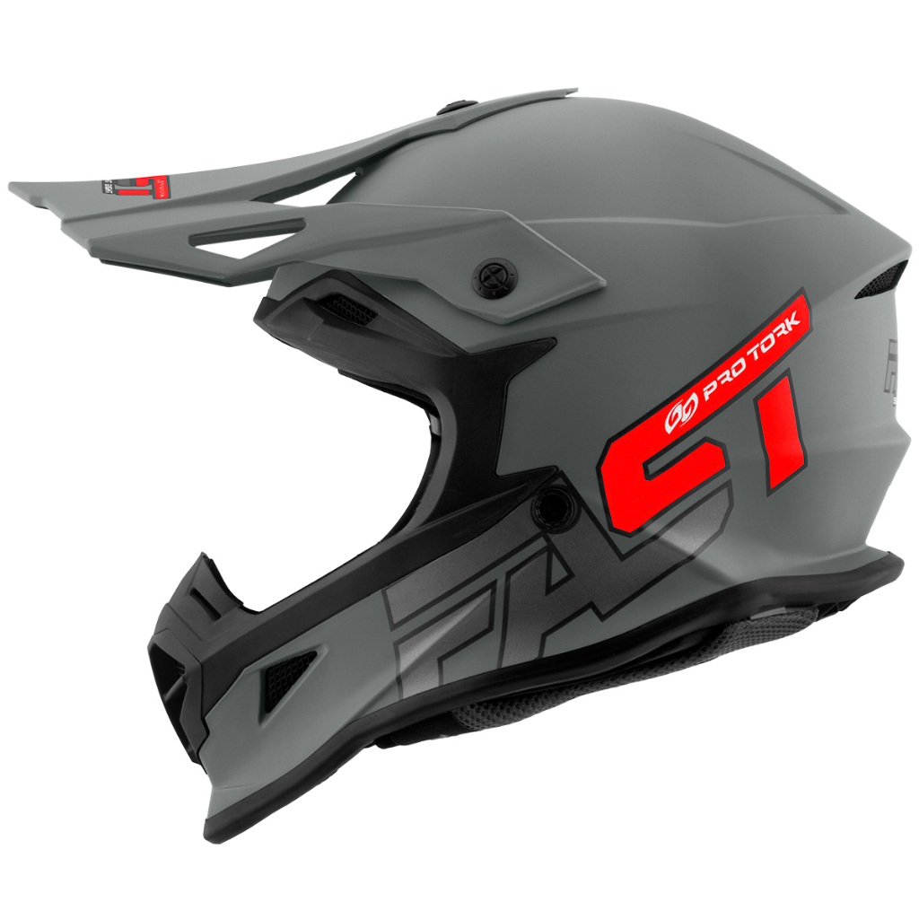 Capacete Cross Trilha Enduro Motocross Lançamento Pro Tork Fast 788 Gray Fosco Masculino Feminino