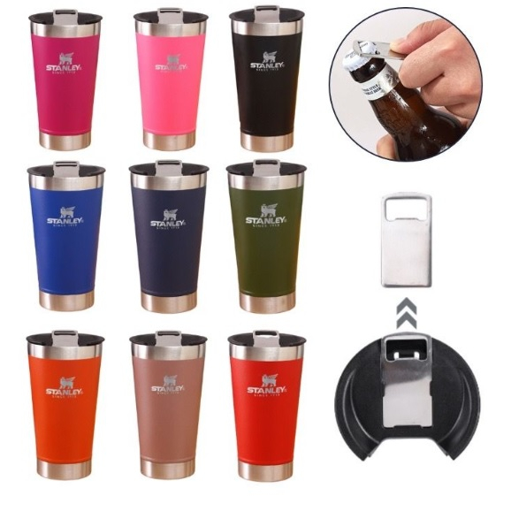 PROMOÇÃO! Copo stanley térmico 473 ml com tampa e abridor copo térmico inox