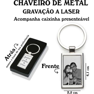 Chaveiro de Inox Personalizado, Gravação a Laser Foto/Nome em Oferta na Shopee