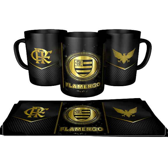 Caneca do Flamengo Dourada Total Black