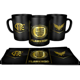 Caneca do Flamengo Dourada Total Black