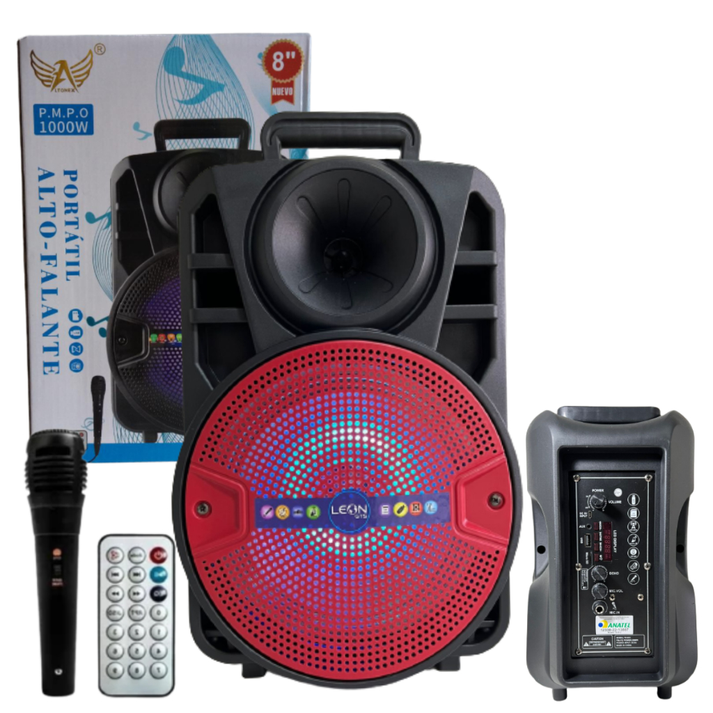 Caixinha de Som Grande Karaoke Infantil Potente 1000w com Microfone e ...