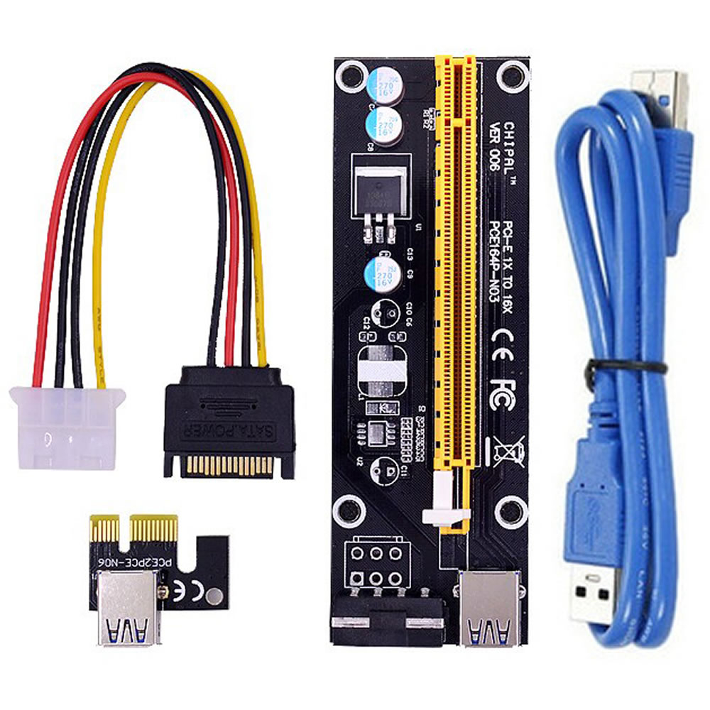Placa Riser Ver 006 Pci-e Cabo USB 3.0 Extensor 60cm, Placa Riser de GPU