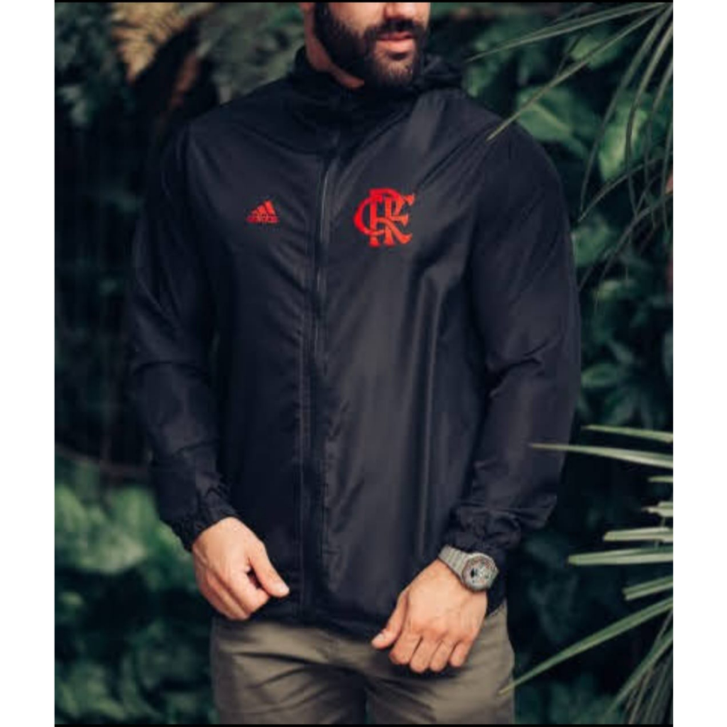 Jaqueta Corta-Vento do Flamengo com Capuz adidas - Masculina em Promoção