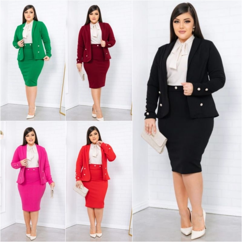 Tailleur feminino plus store size