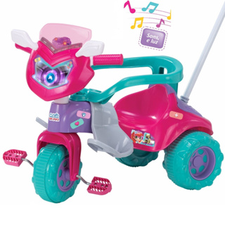 Velotrol Triciclo Infantil Motinho Motoca Butterfly Com Luz Cor